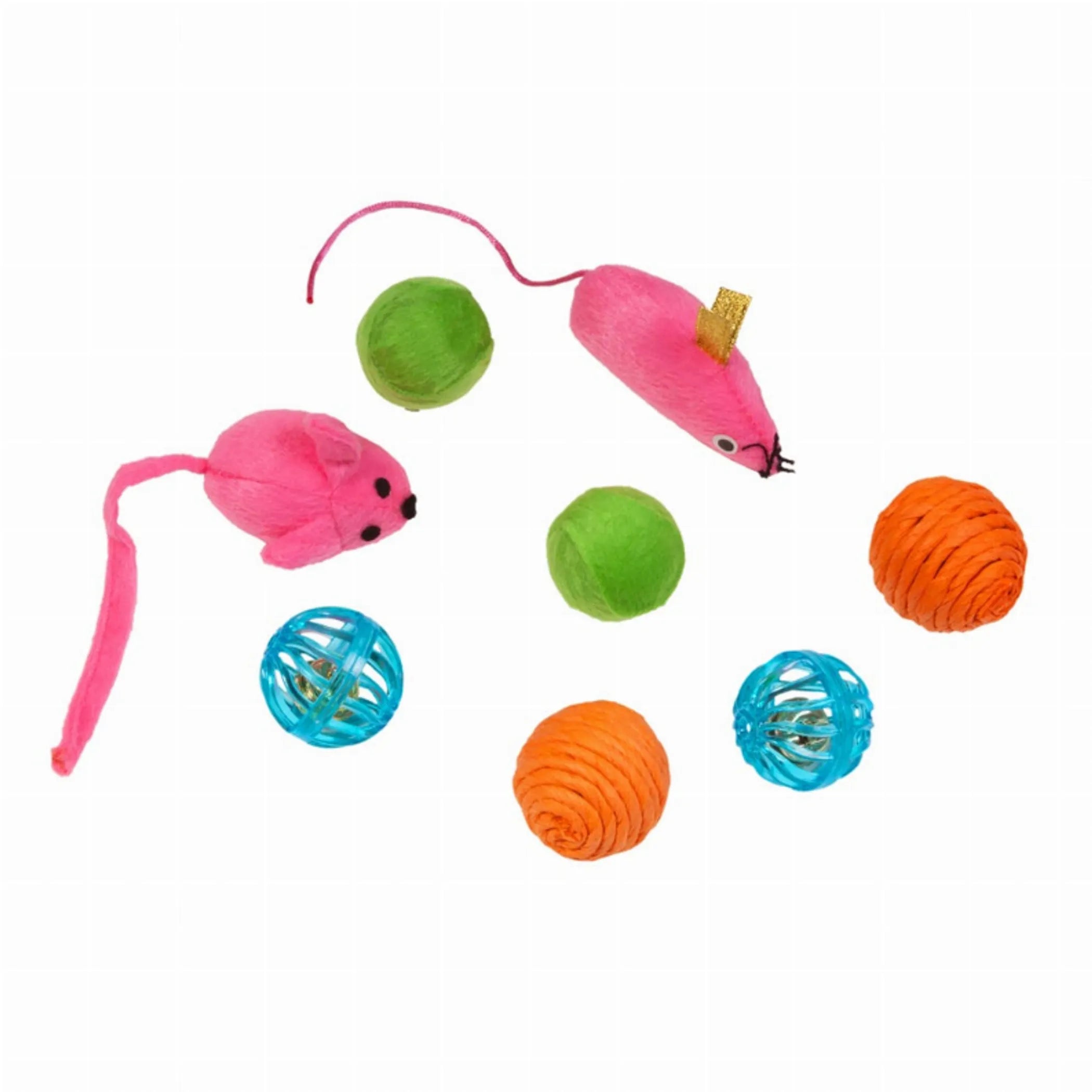 KB Mouse & Ball 8-Pack – Classic Cat Toys for Endless Play