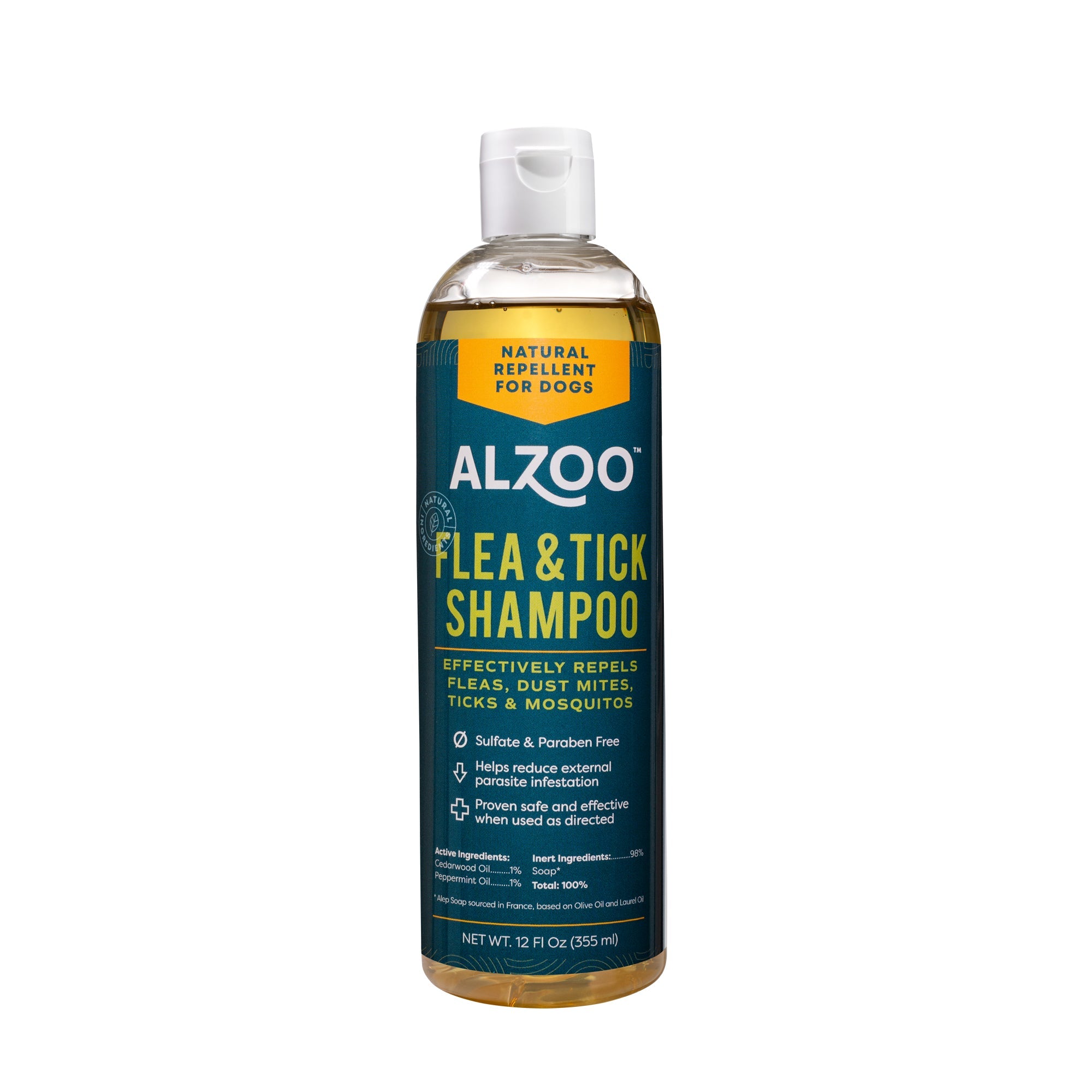 ALZOO Plant-Based Flea & Tick Shampoo - 12oz