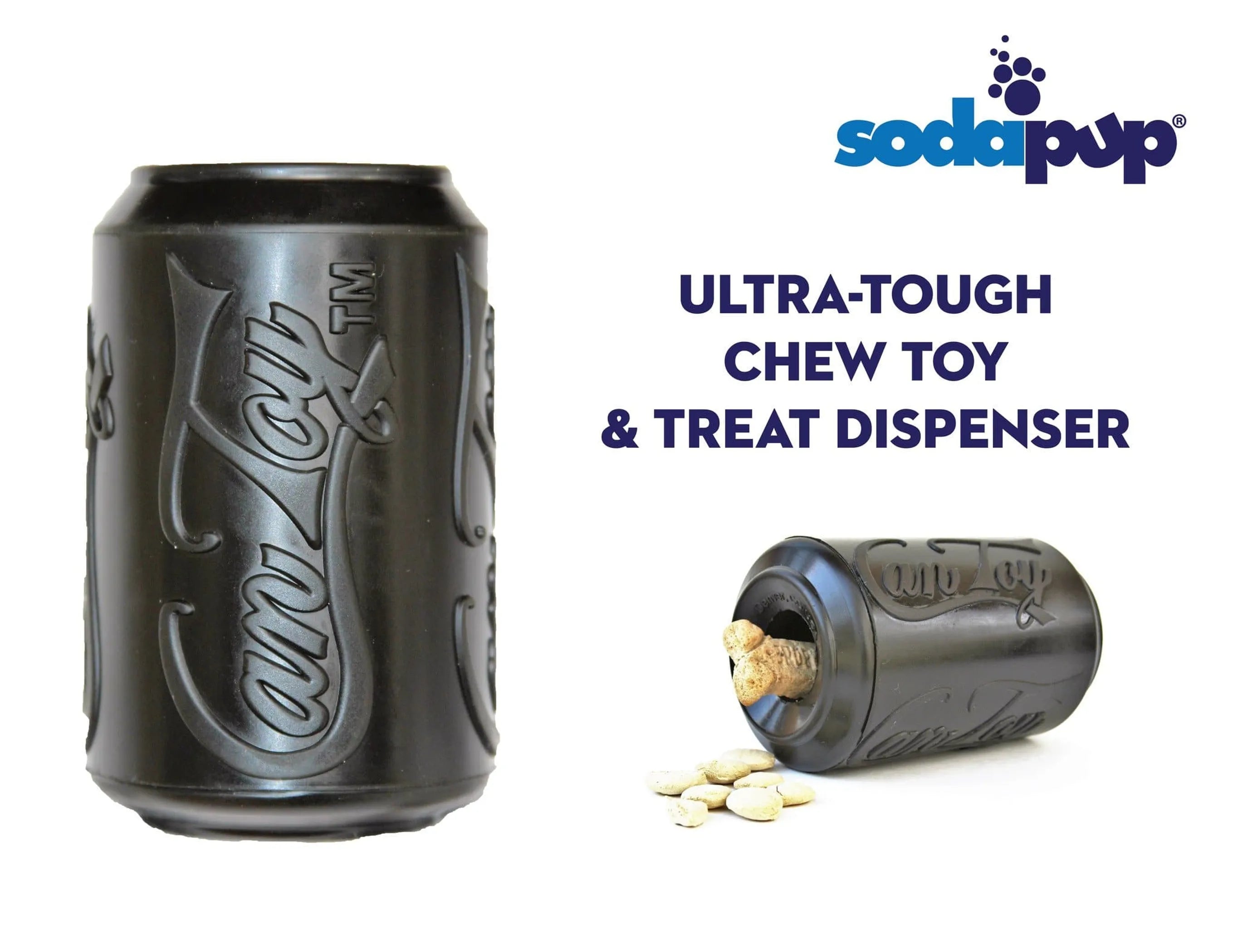 SodaPup Magnum Can Toy Ultra Durable Rubber Chew Toy & Treat Dispenser
