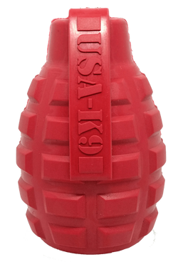 USA-K9 Grenade Durable Rubber Chew Toy & Treat Dispenser