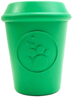 Coffee Cup Durable Rubber Chew Toy and Treat Dispenser