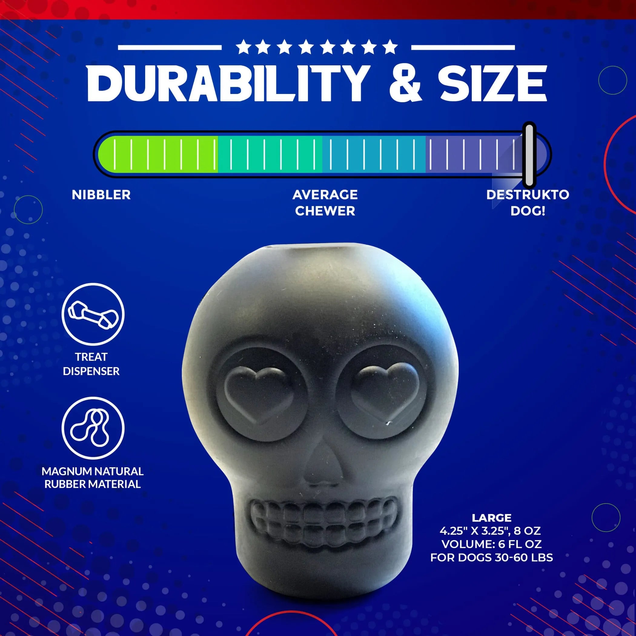 Treat to Die For: Sugar Skull Chew Toy & Treat Dispenser