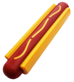 SodaPup Hot Dog Ultra Durable Nylon Dog Chew Toy for Aggressive Chewers