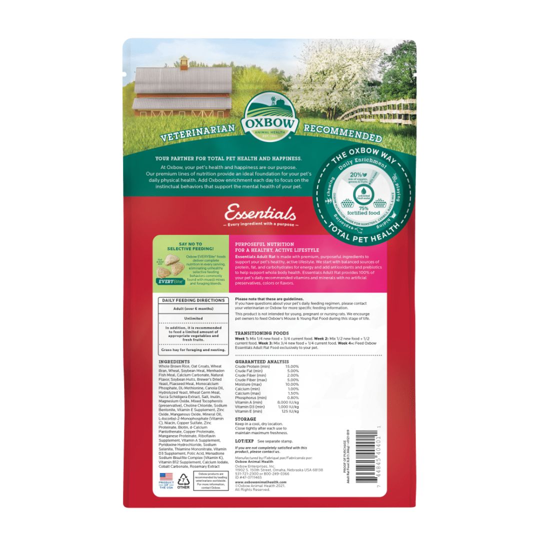 Oxbow Animal Health Essentials Adult Rat Food - 1ea/3 lb