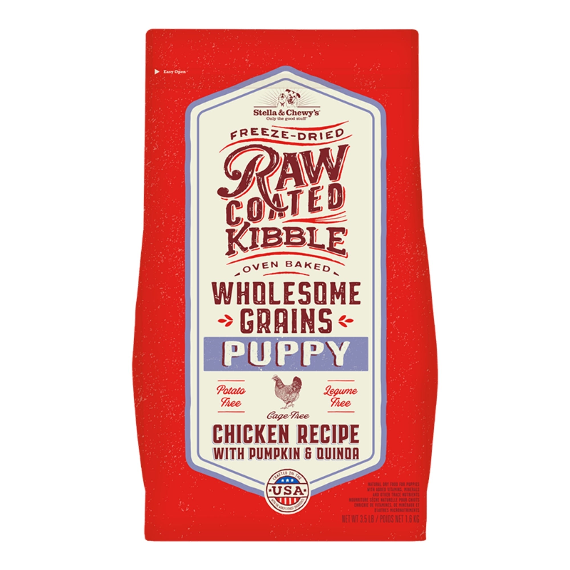 Stella & Chewy's Dog Raw Coated Wholesome Puppy Chicken Pumpkin Quinoa 3.99Lb