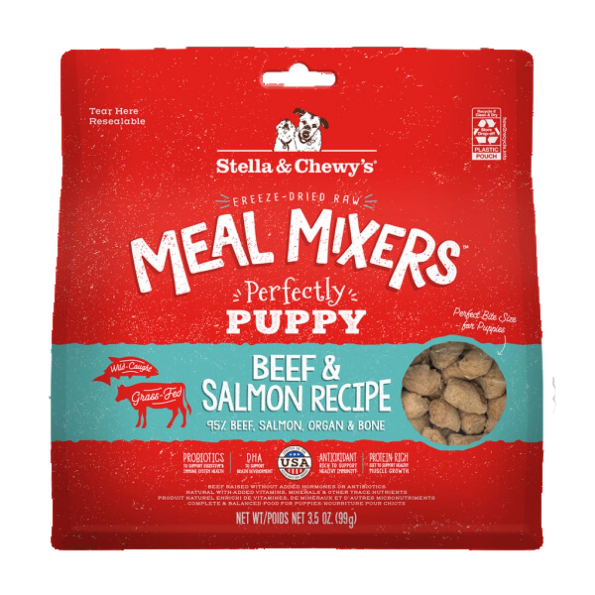 Stella and Chewys  Dog Freeze-Dried Mixer Puppy Beef and Salmon 3.99oz.