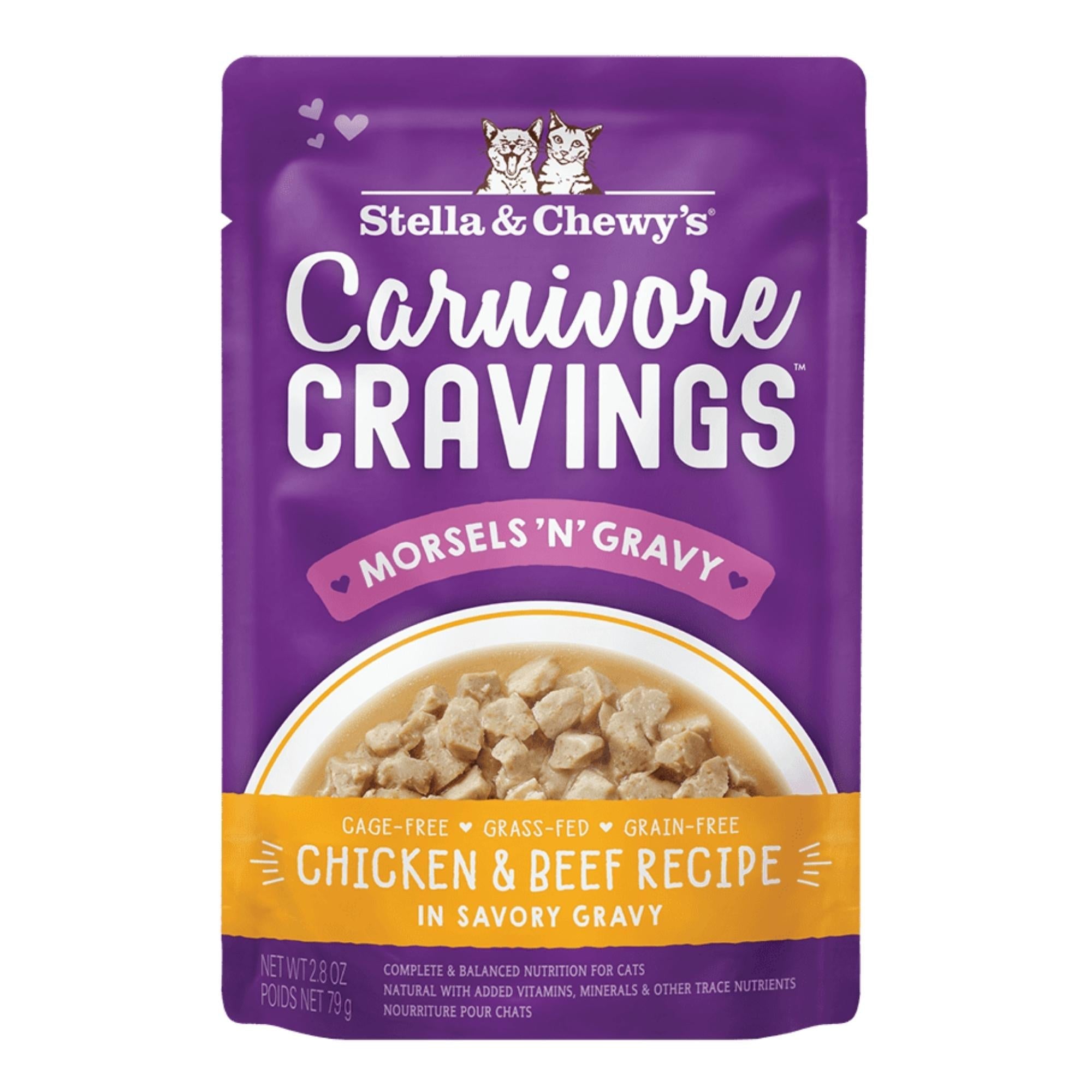 Stella and Chewys Carnivore Cravings MorselsNGravy Chicken and Beef Recipe 2.99oz. (Case of 24)