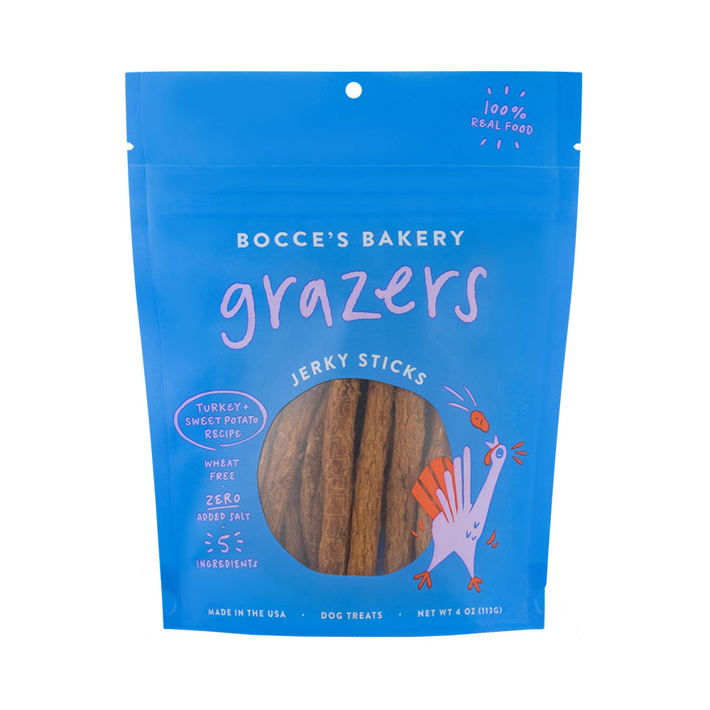 Bocce's Bakery Dog Grazers - Turkey Jerky Sticks, 4 oz