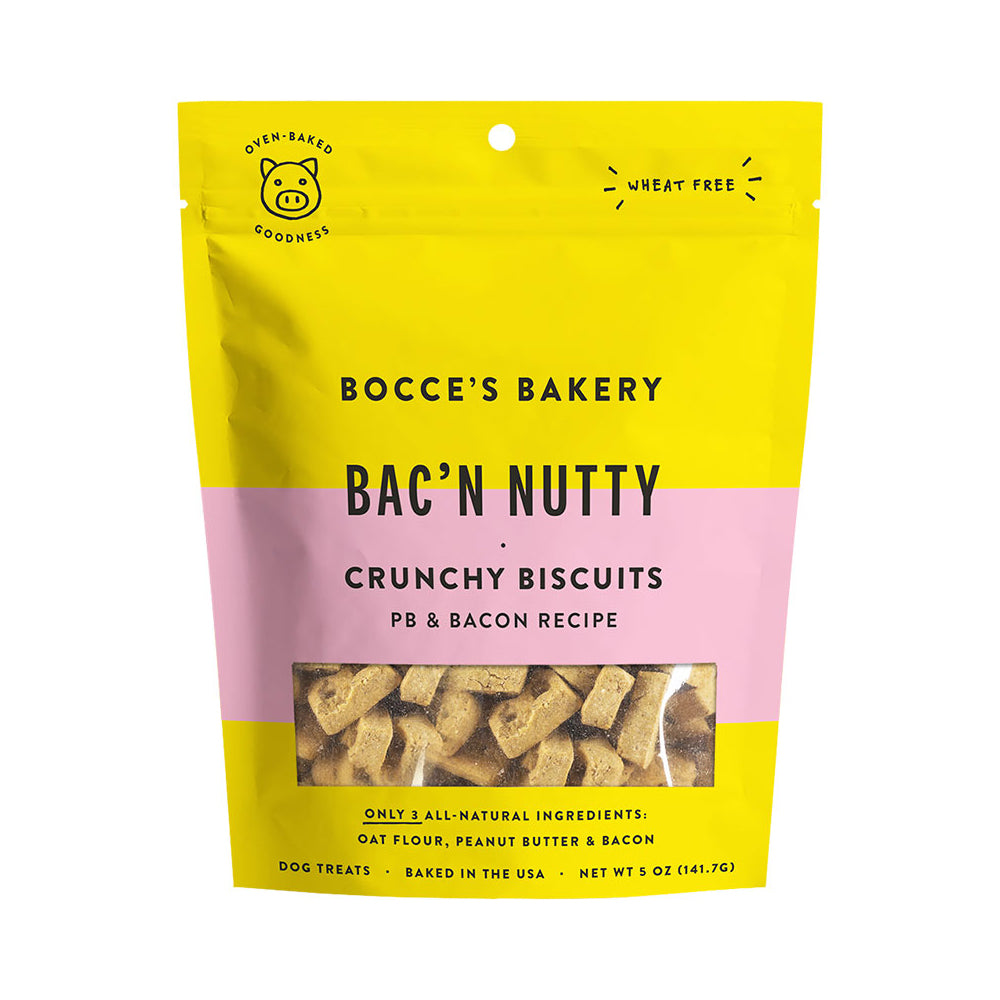 Bocce's Bakery Everyday Bacon Nutty Biscuits - Crunchy Dog Treats