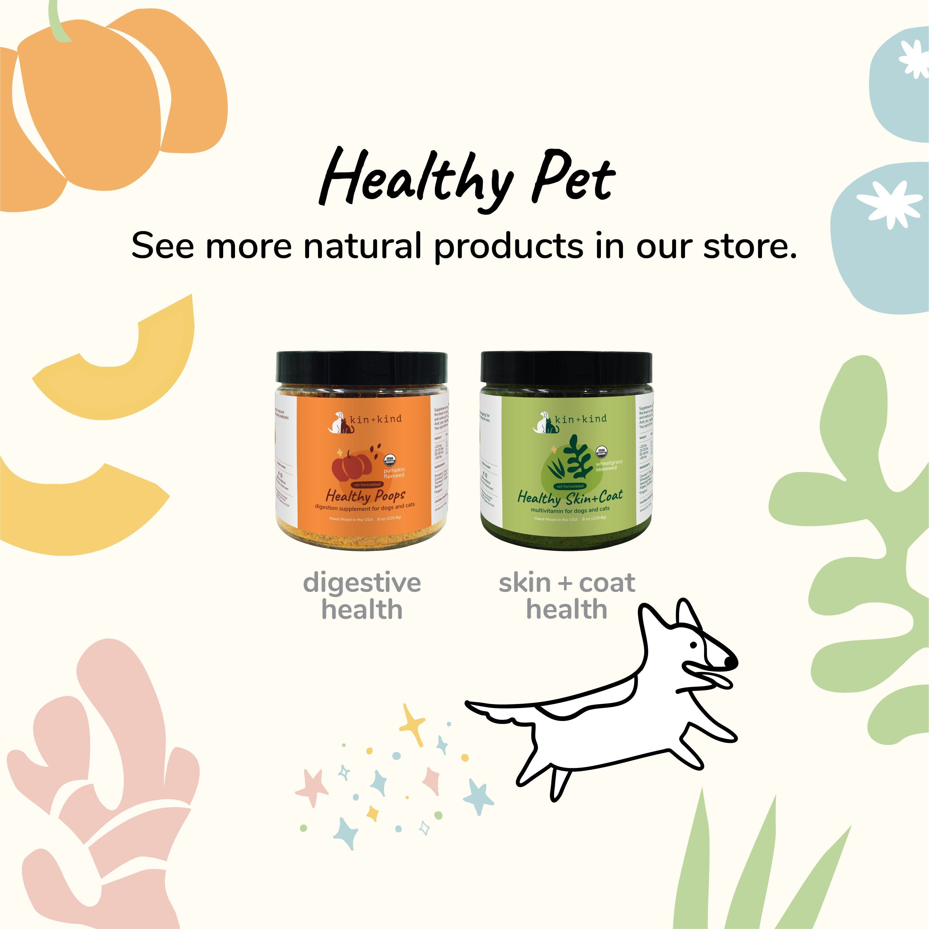 Kin+Kind Organic Skin+Coat+Joint Coconut Oil Supplement for Pets