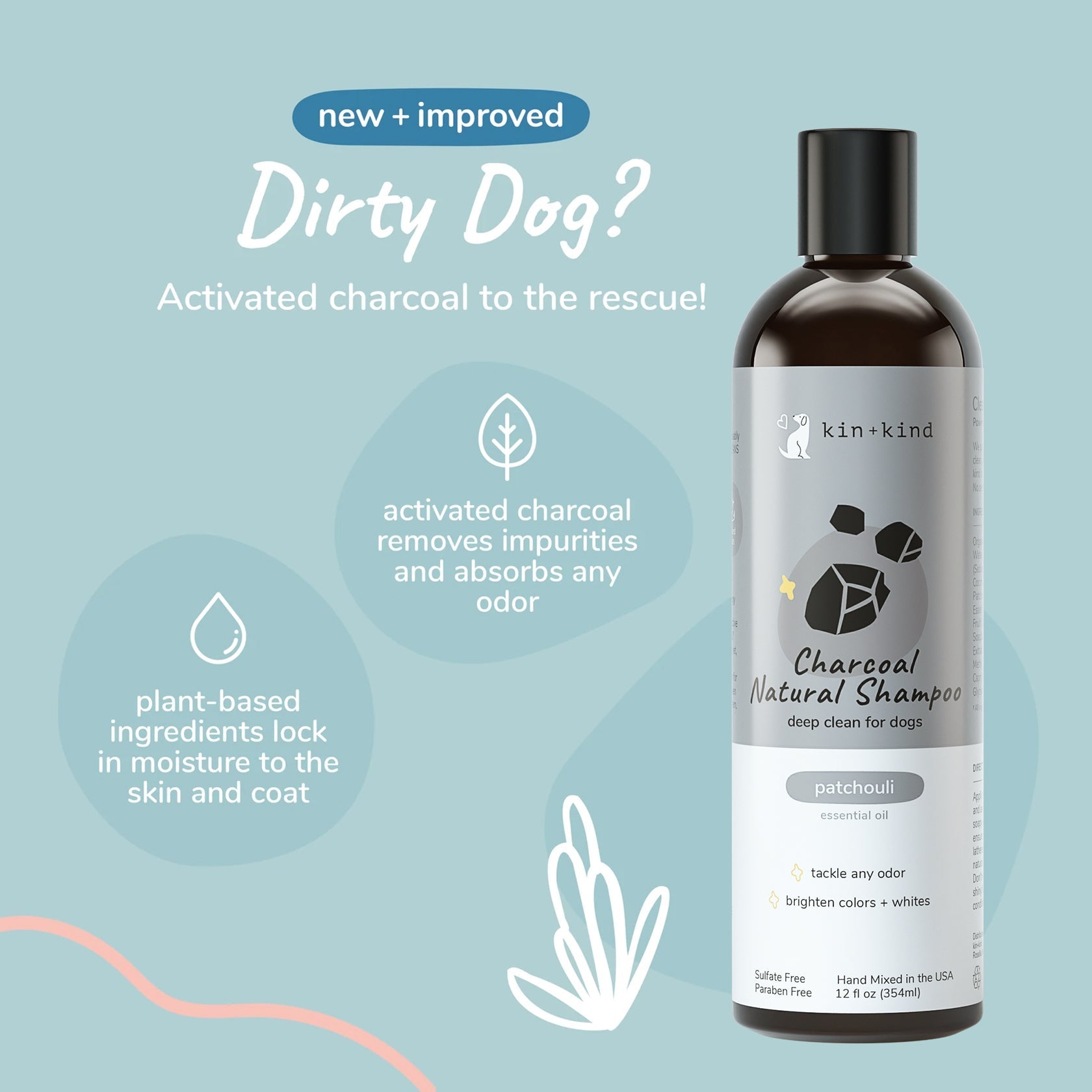 Kin+Kind Activated Charcoal Shampoo (Patchouli Scent)