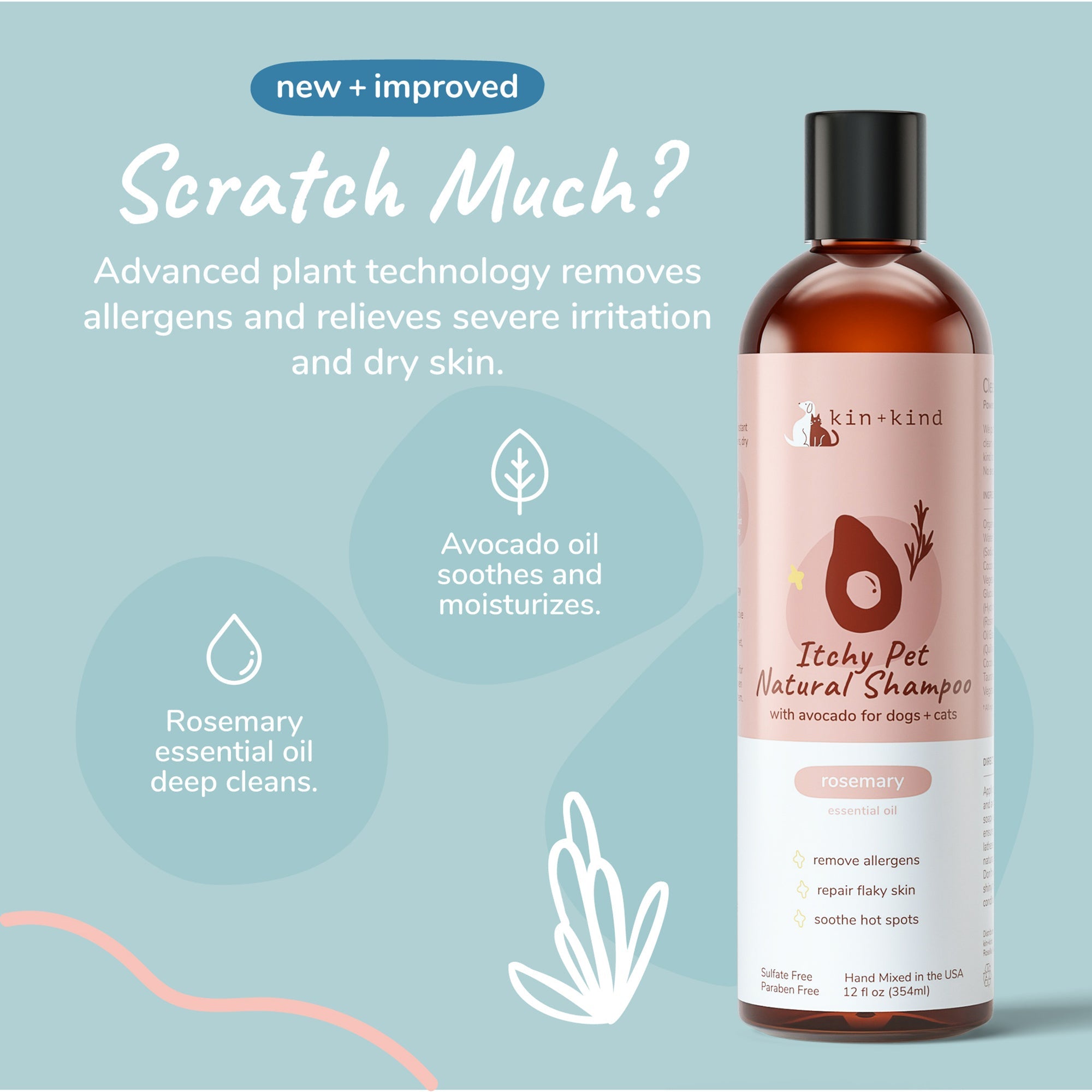Kin+Kind Itchy Pet Shampoo - (Rosemary + Peppermint)
