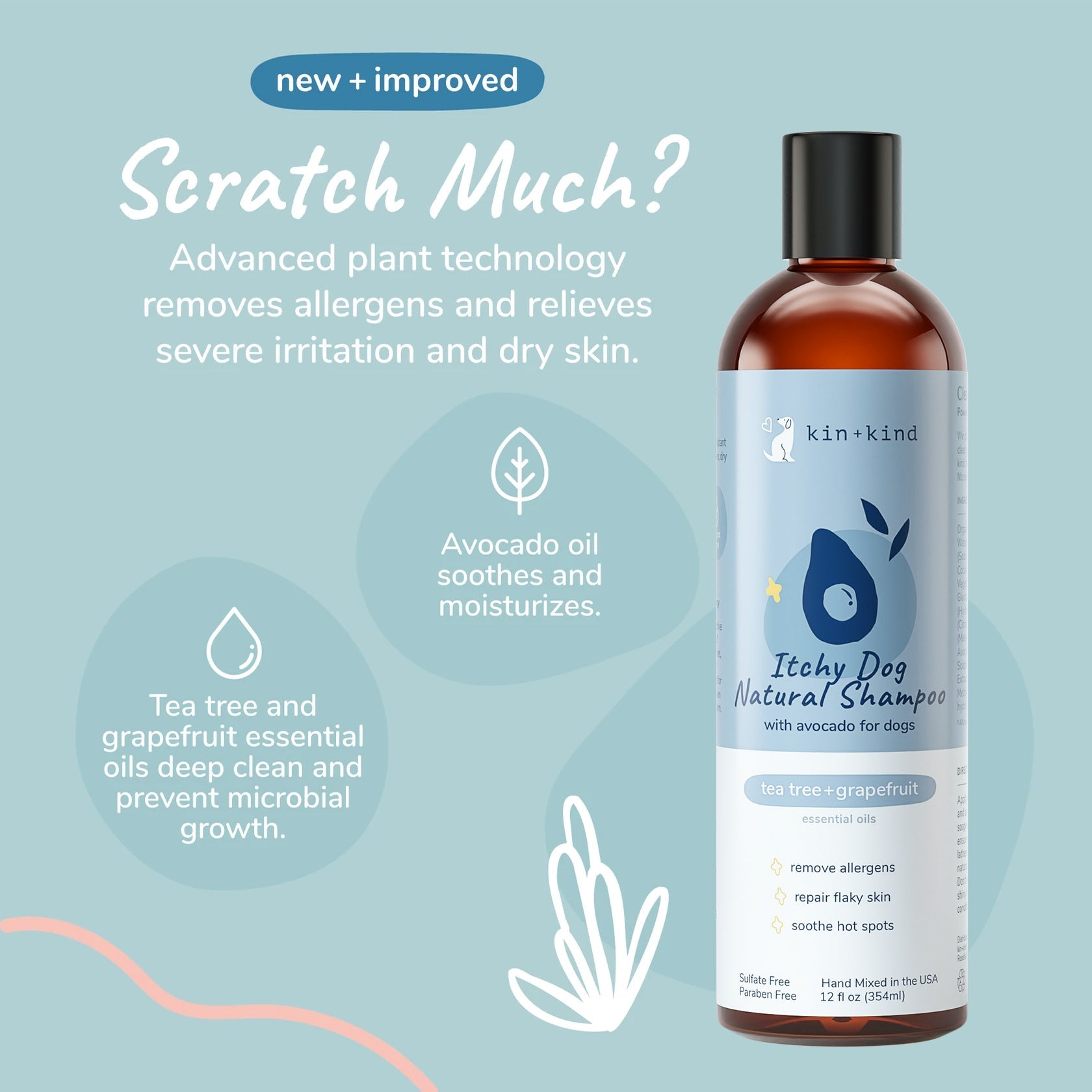 Kin+Kind Itchy Dog Shampoo - (Tea Tree + Grapefruit)