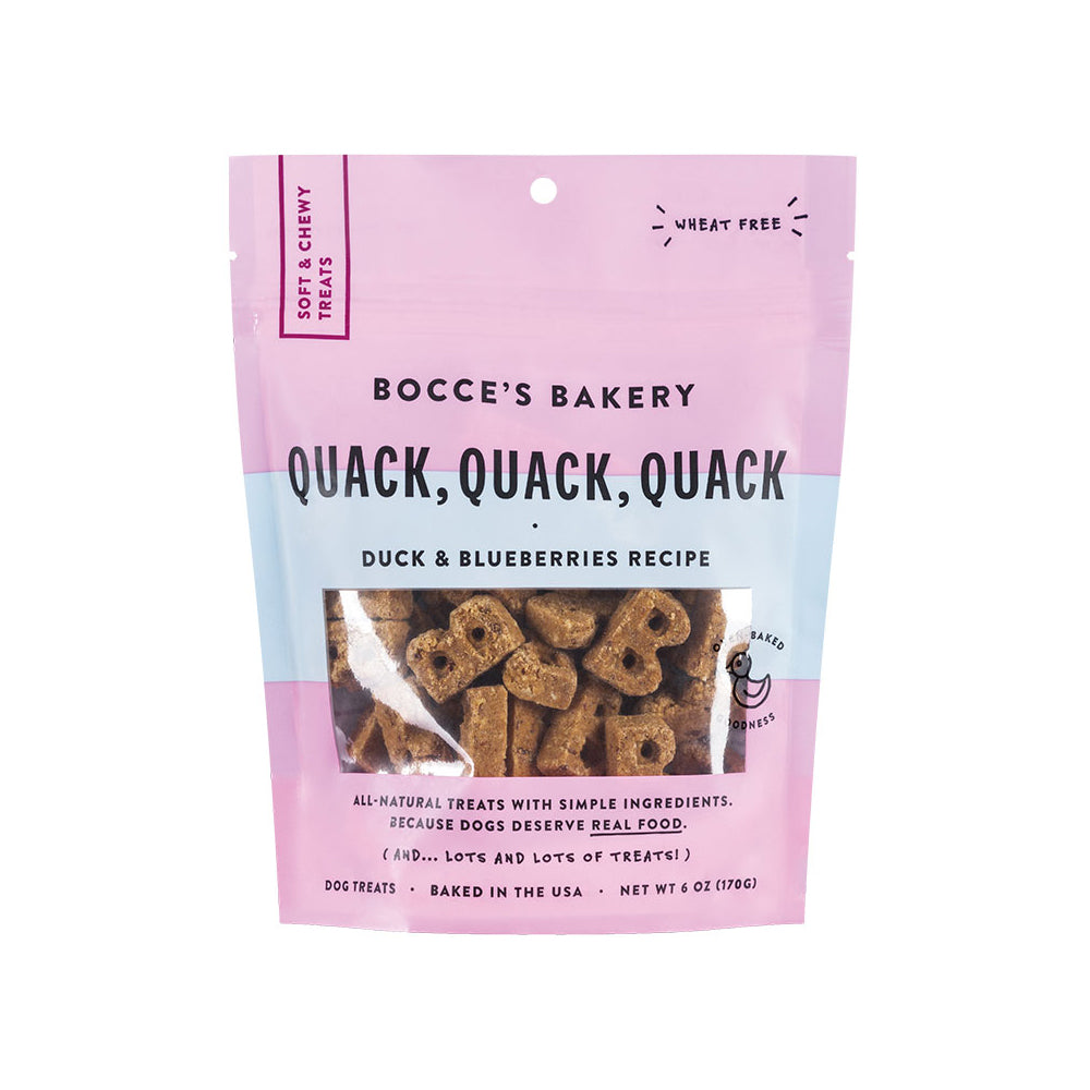 Bocce's Bakery Dog Soft & Chewy Quack, Quack Treats - 6 oz