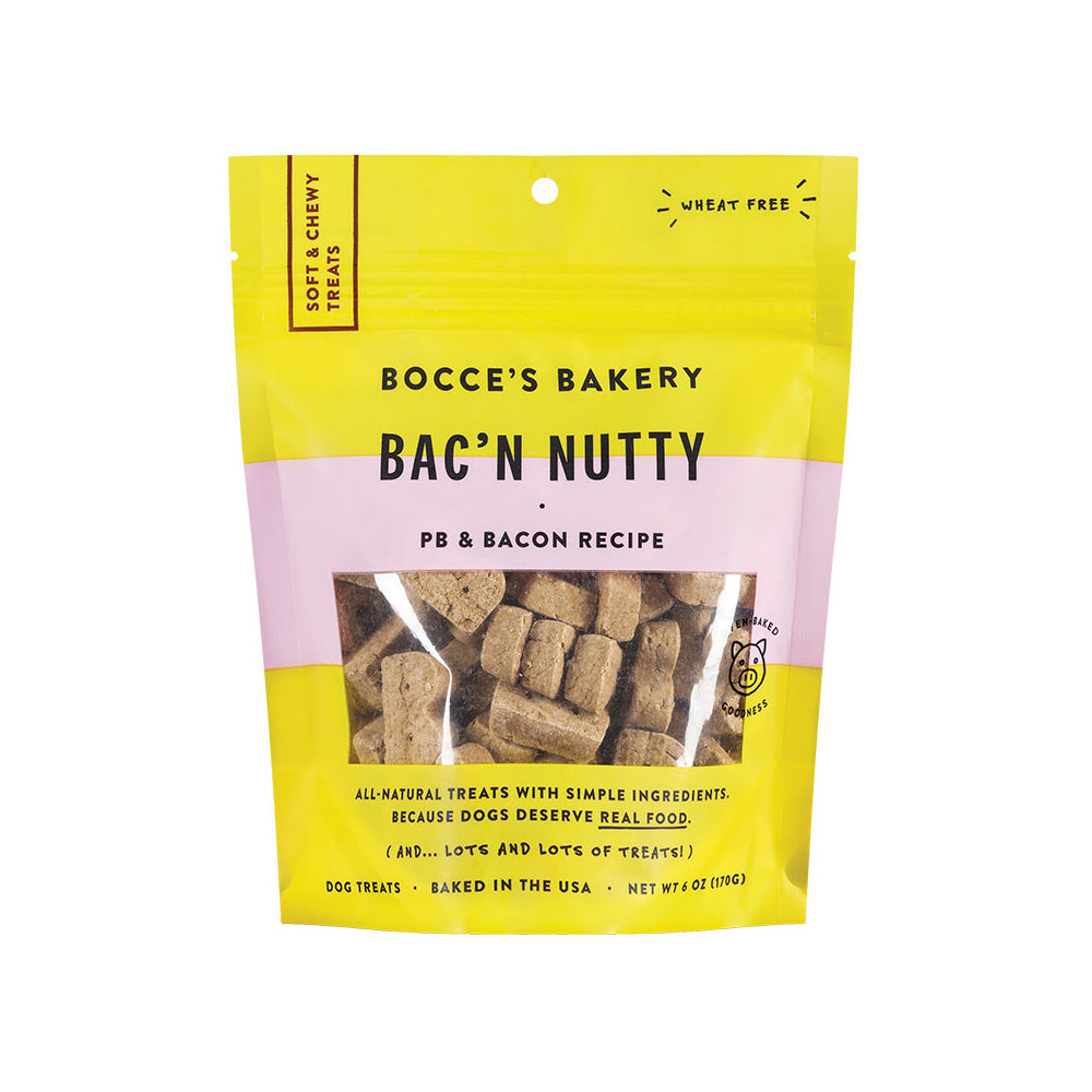 Bocce's Bakery Dog Soft & Chewy Bacon Nutty Treats - 6 oz