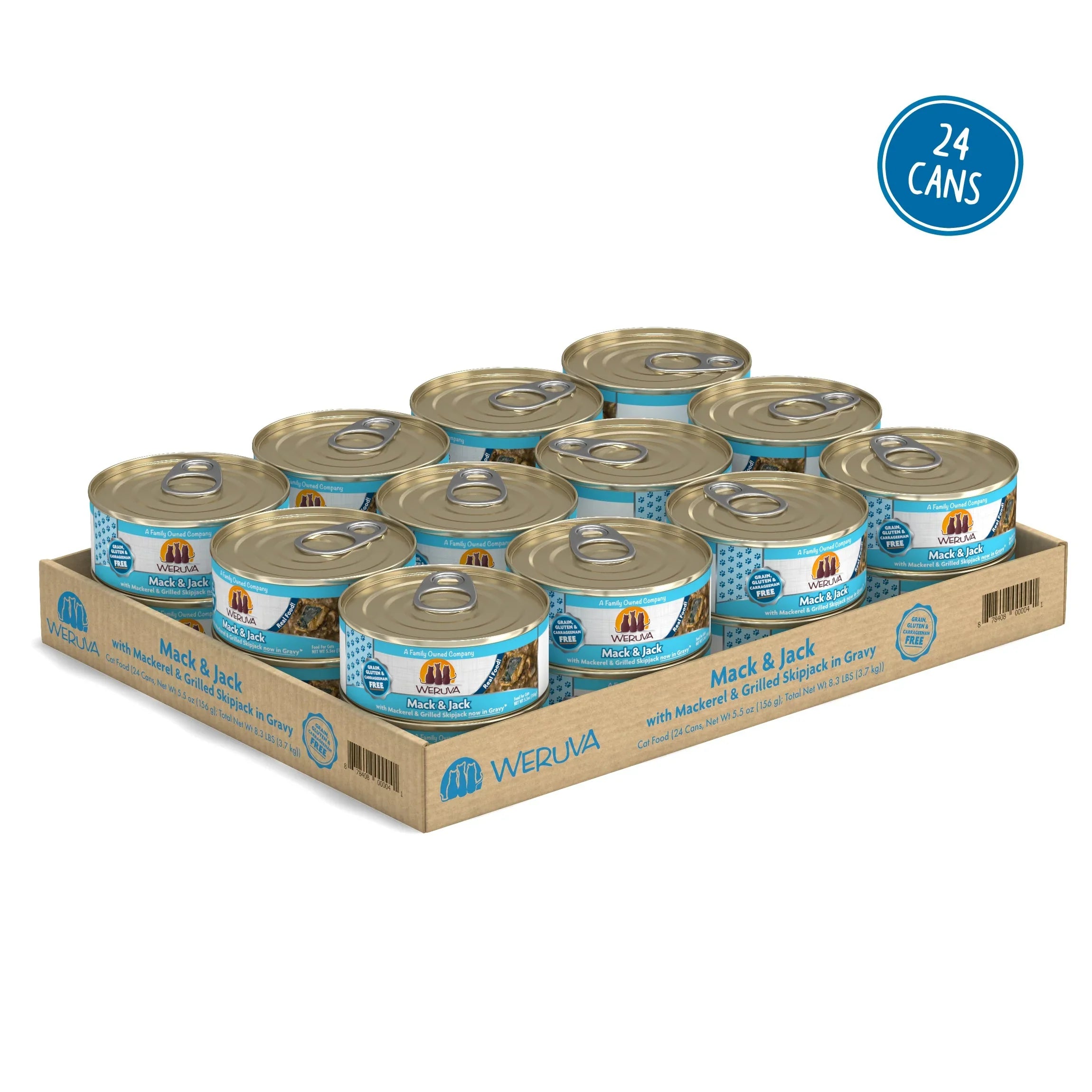 Weruva Cat Mack and Jack with Mackerel and Grilled Skipjack in Gravy 5.99oz. (Case of 24)