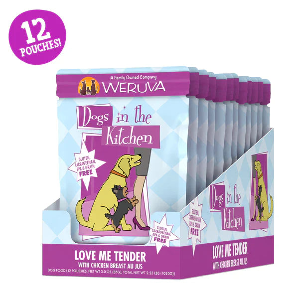 Dogs In The Kitchen Dog Love Me Tender With Chicken Breast Au Jus 2.99oz. Pouch (Case of 12)
